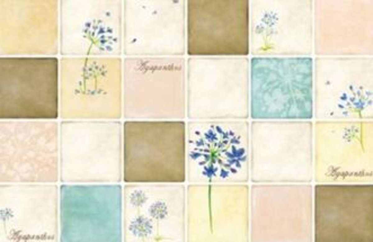 【InsKitchen Sheet】浴室及廚房多功能牆紙貼（藍色百子蓮花）