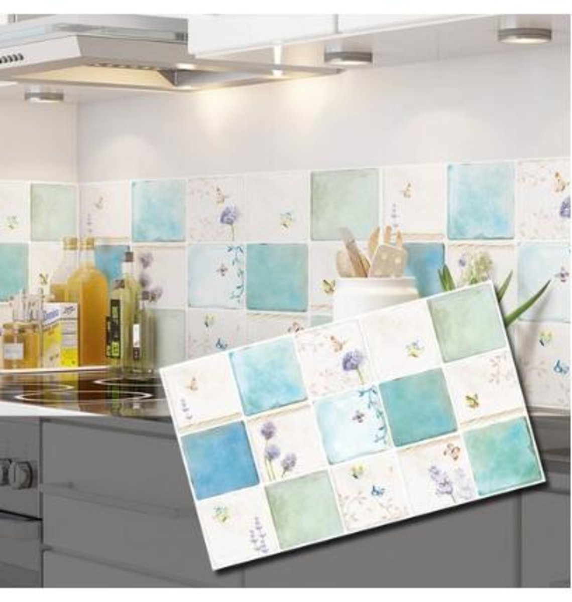 【InsKitchen Sheet】浴室及廚房多功能牆紙貼（蝴蝶圖騰）