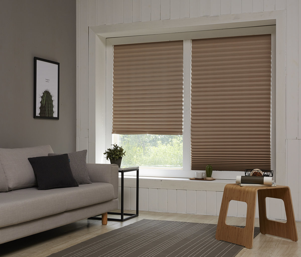 【MOODi 】DIY 雙面使用遮光百葉紙窗簾(咖啡色)