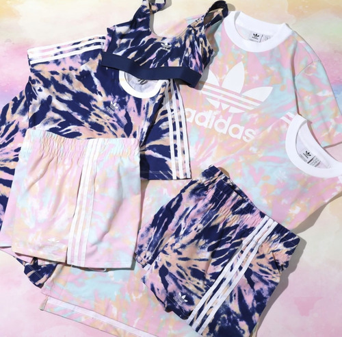 adidas pink tie dye shorts