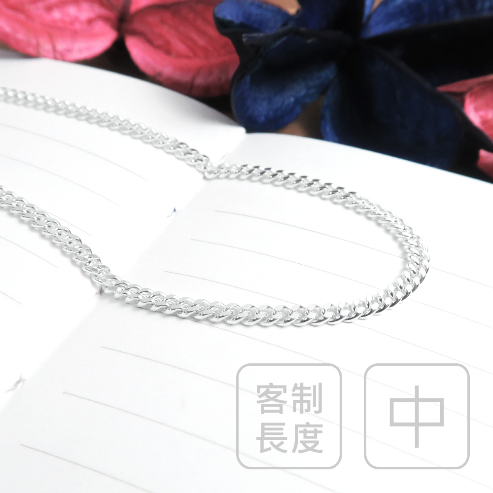 經典繩索鍊(2.4mm中鍊) 925純銀 女生 男生 中性項鍊 客製長度銀鍊