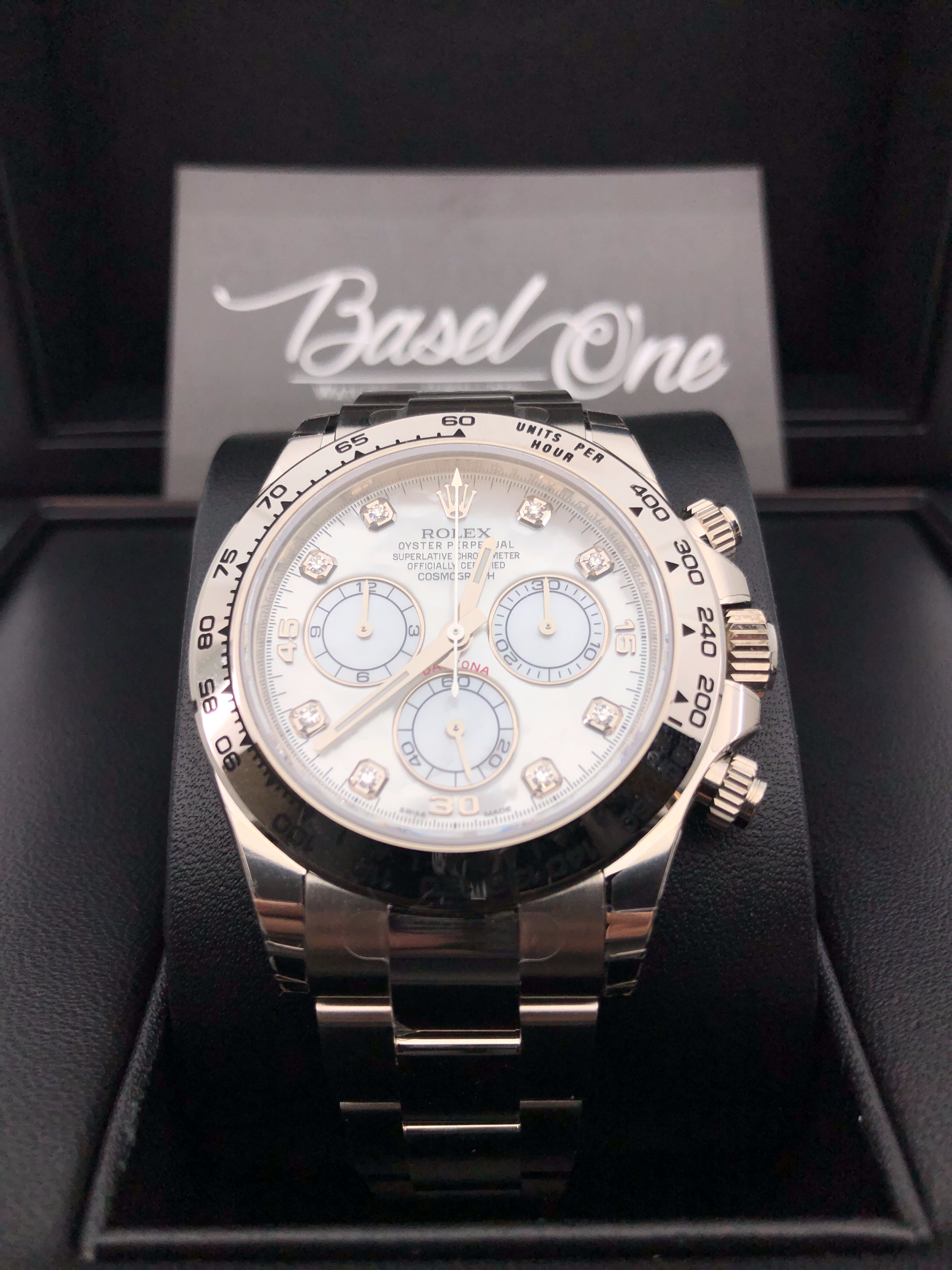 BRAND NEW ROLEX 116509NC 8DI diamond index OYSTER PERPETUAL COSMOGRAPH DAYTONA WHITE GOLD white mop DIAL