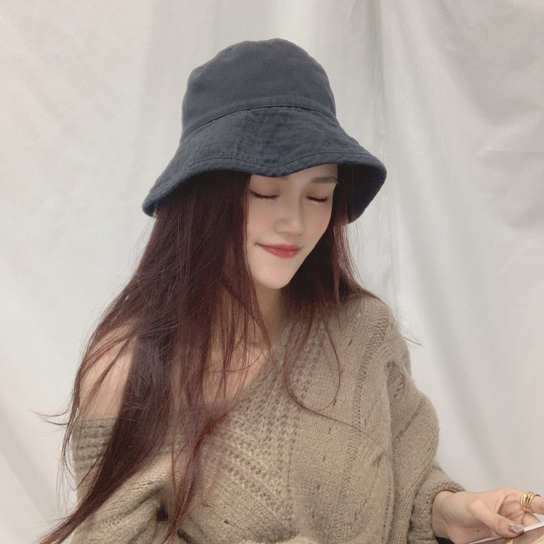 素面款基本漁夫帽(附調節繩) /五色