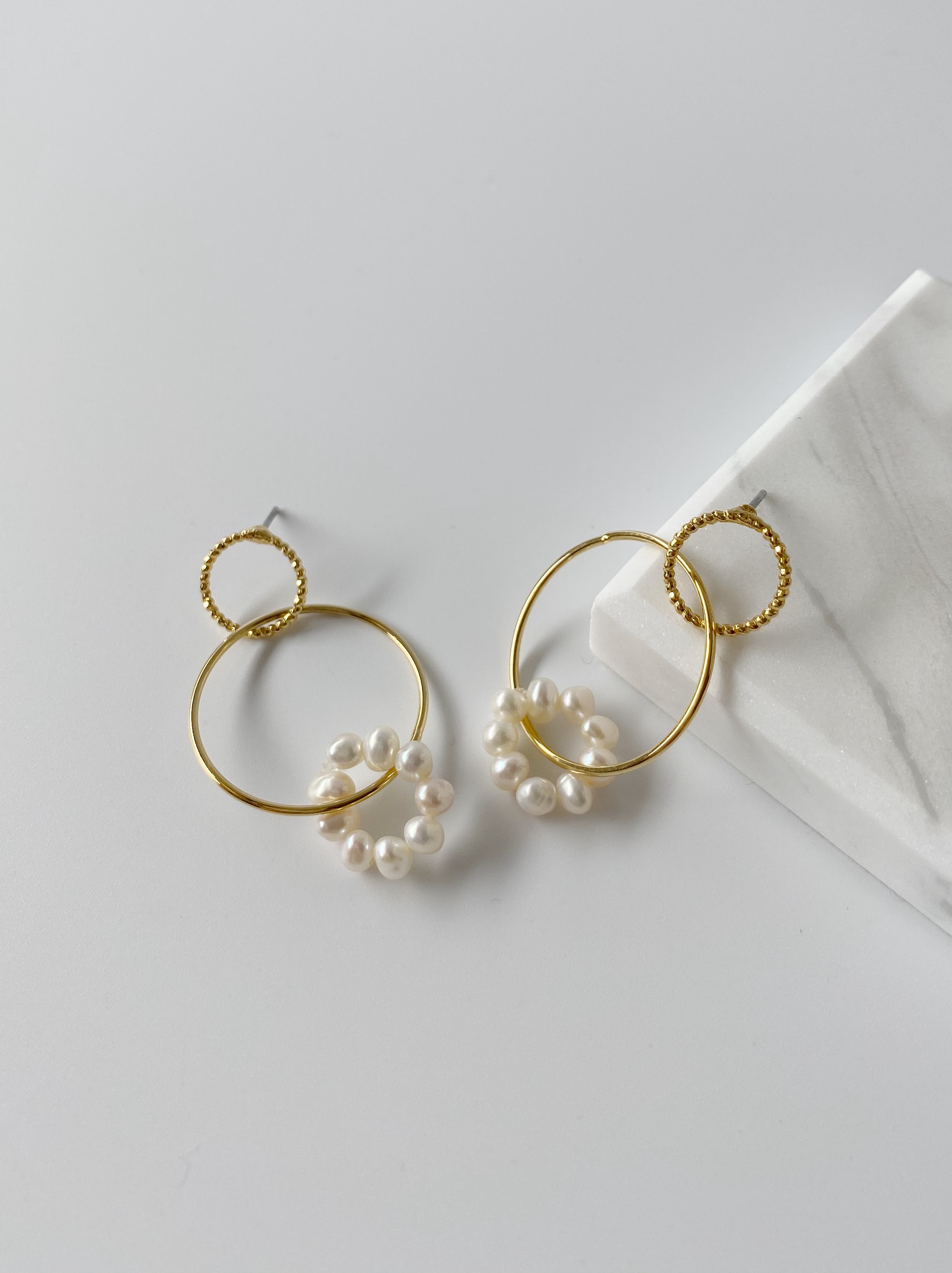 Circle Pearl 9  | 日本珍珠圈圈耳環