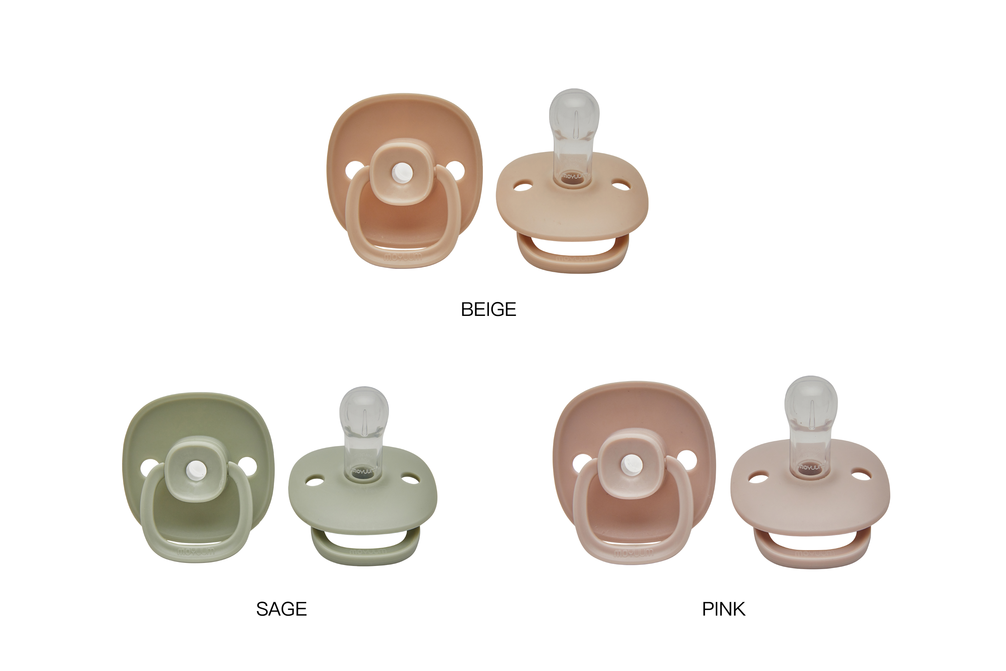 【Moyuum】-Stage 1 (0-5個月) 專用 韓國醫學等級優質矽膠嬰兒奶嘴 x 1入  (杏色/粉綠/粉紅)