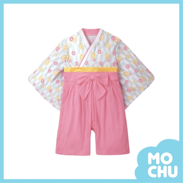 天空藍花朵小和服