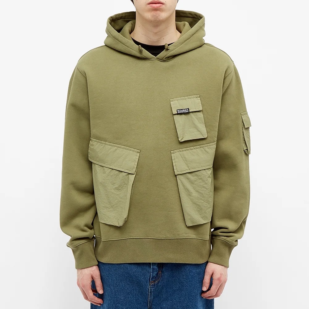 STUSSY CARGO FLEECE HOOD KHAKI