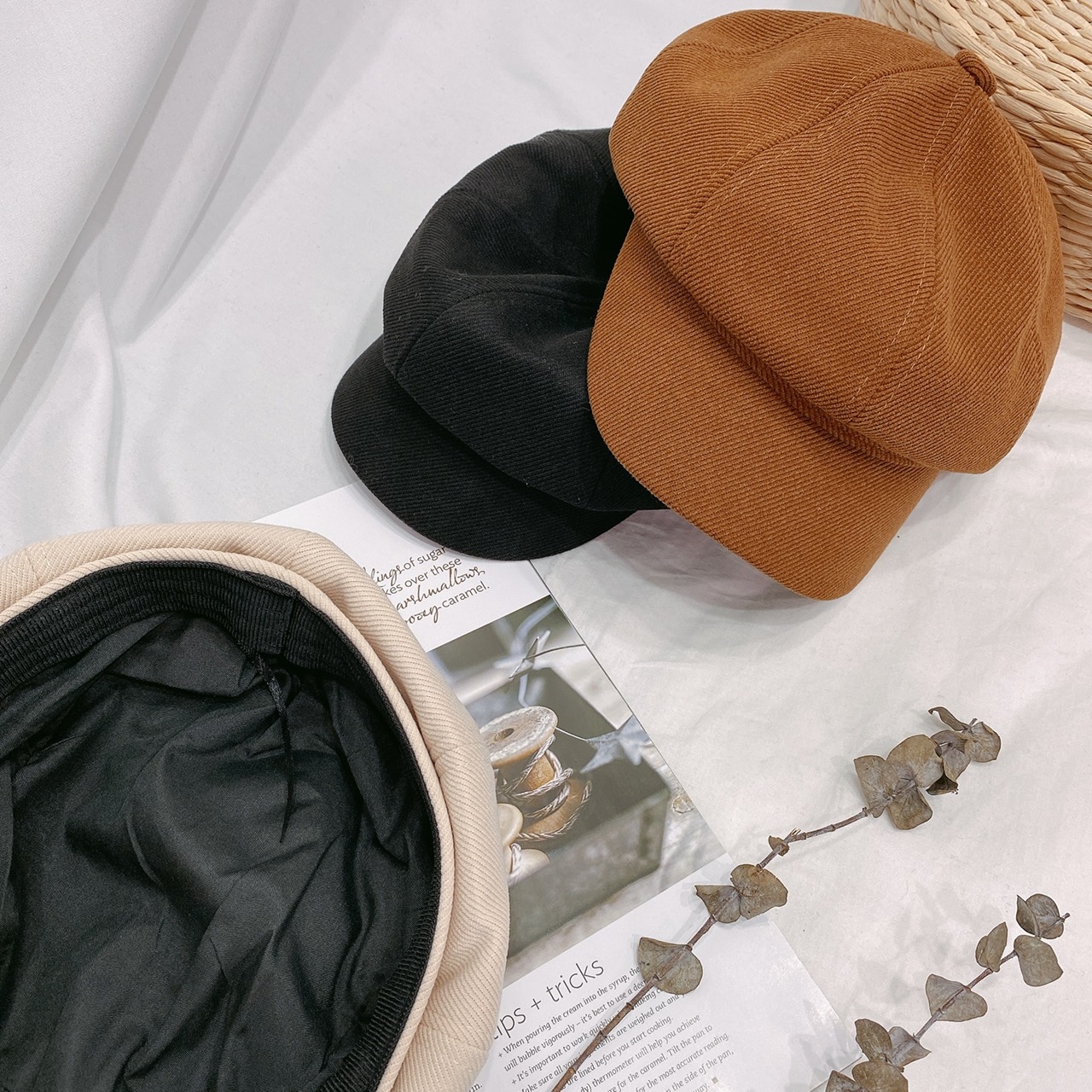 斜紋布報童帽/三色