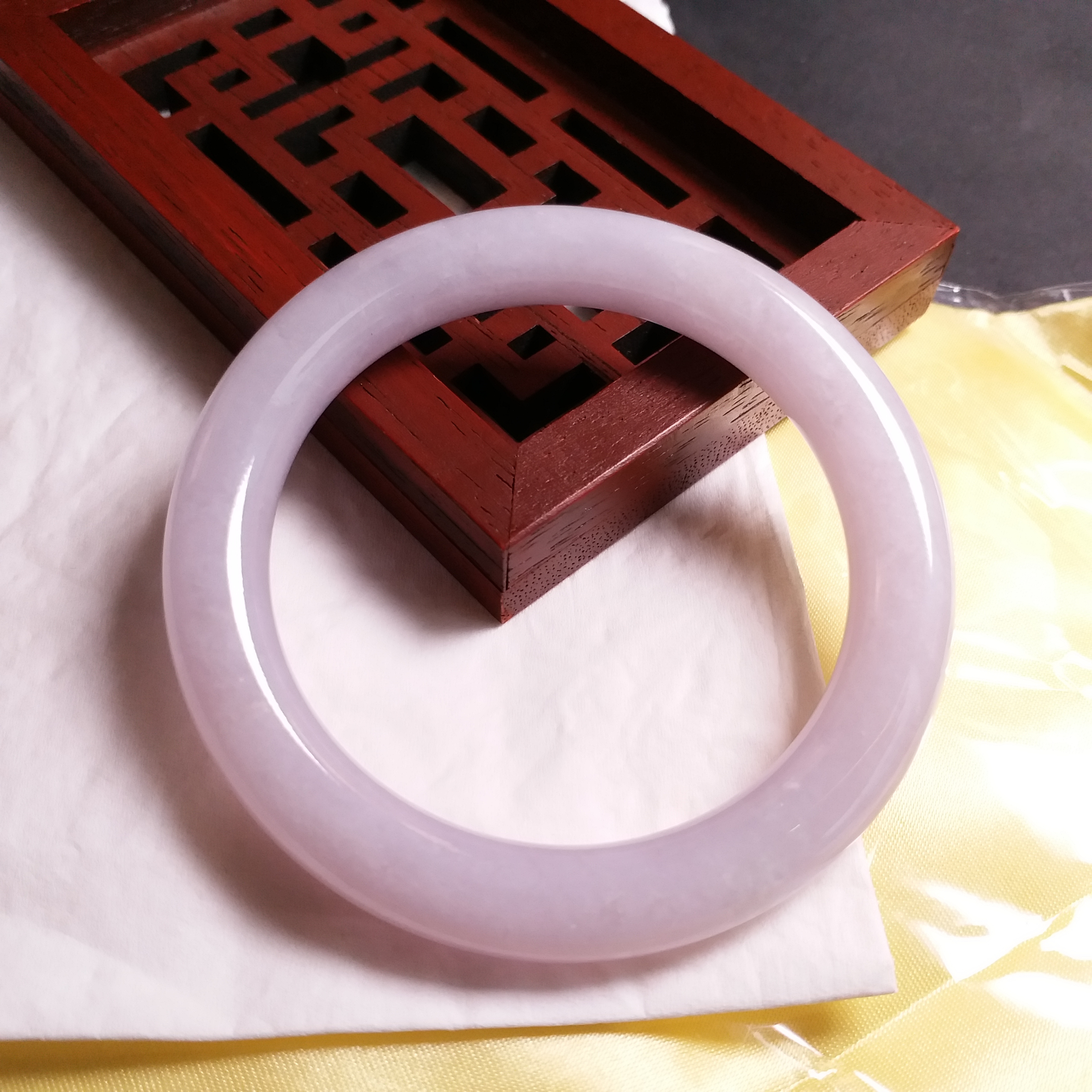 J1707 冰糯粉紫圓條玉鐲 55mm (1.47)