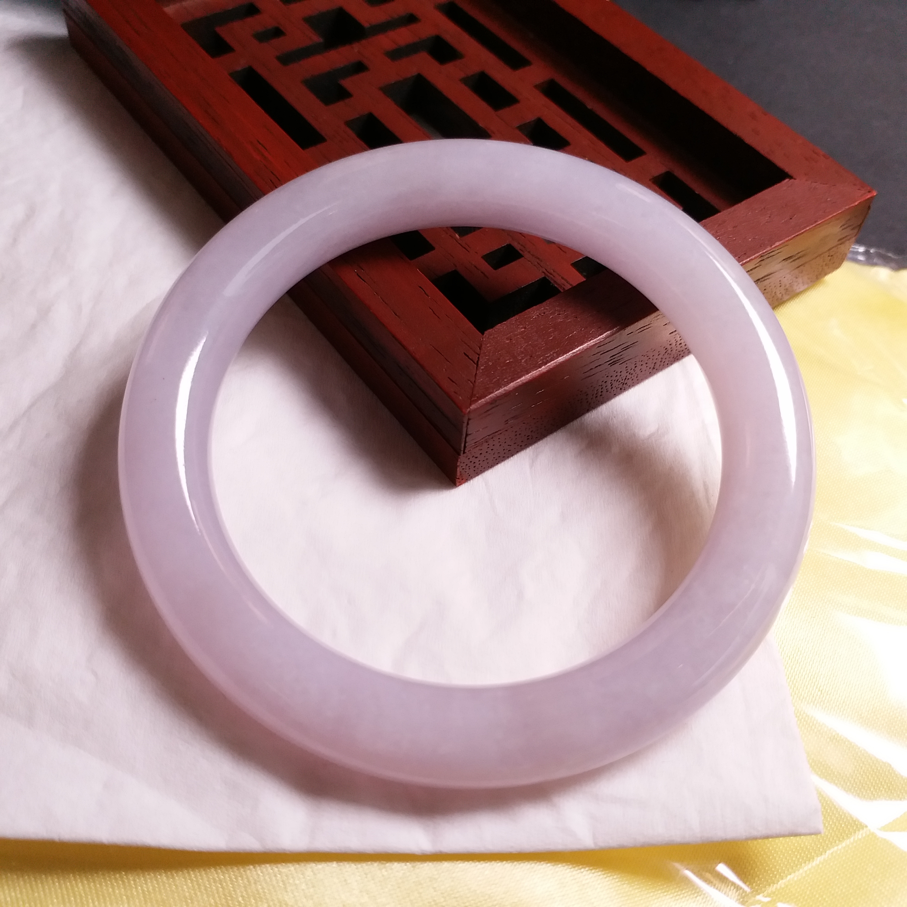 J1707 冰糯粉紫圓條玉鐲 55mm (1.47)