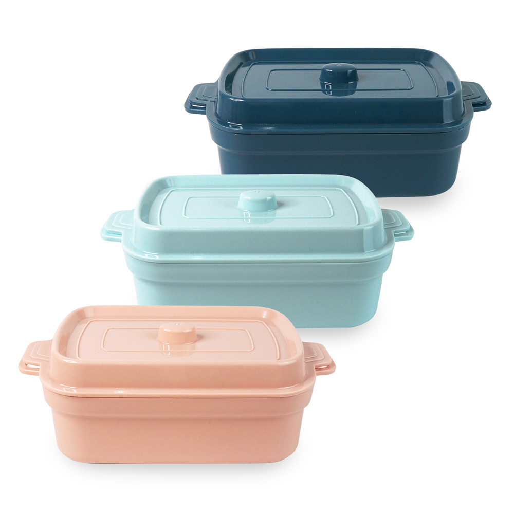 法式單層雙耳造型便當盒800ml