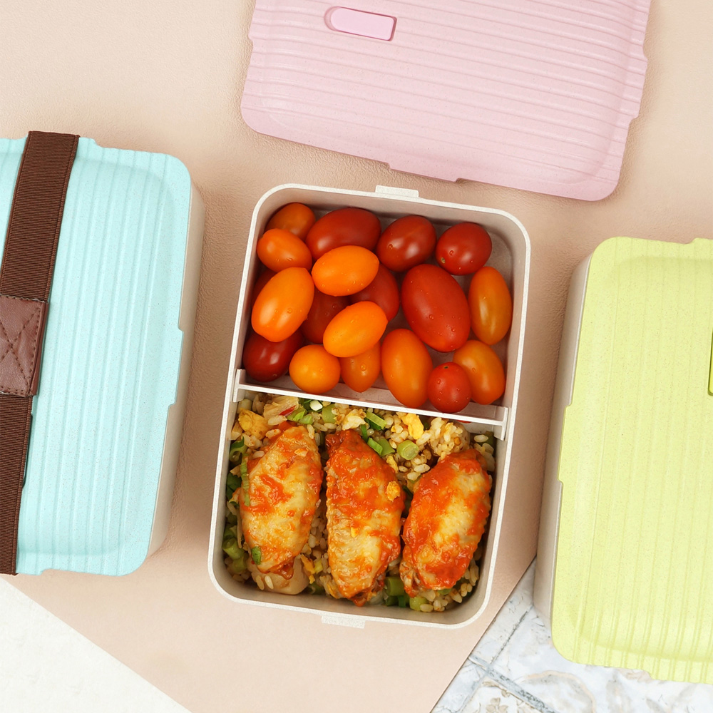 日系小麥纖維可堆疊便當盒800ml