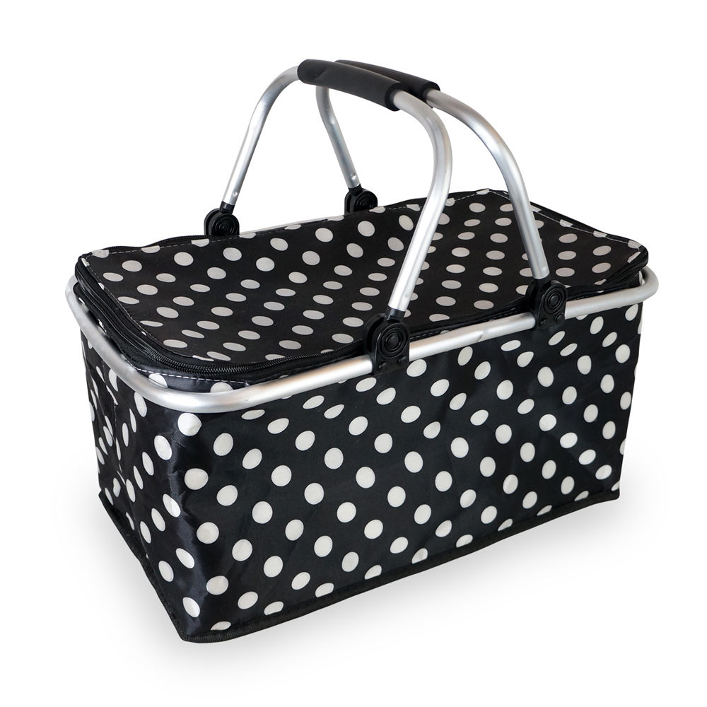 愛野餐圓點可折疊保溫保冷提籃 31L