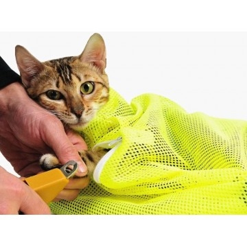 新款洗貓袋 剪指甲必備  熒光黃色 50*35cm