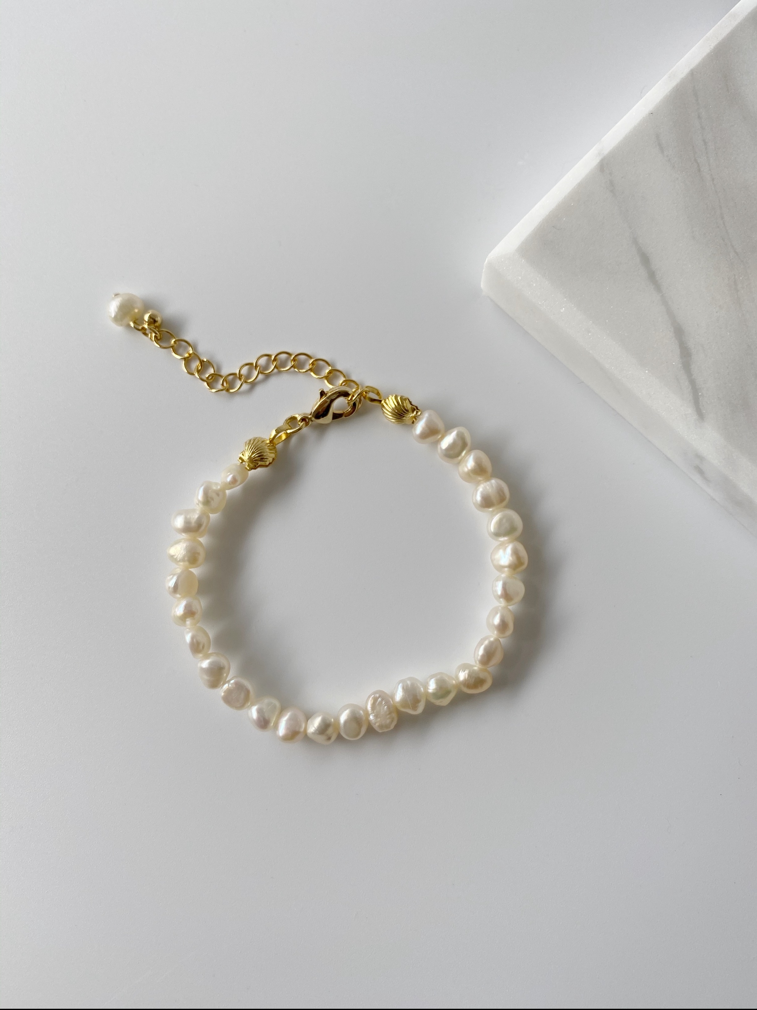 Pearl 27 | 18K日本變形珍珠手鍊