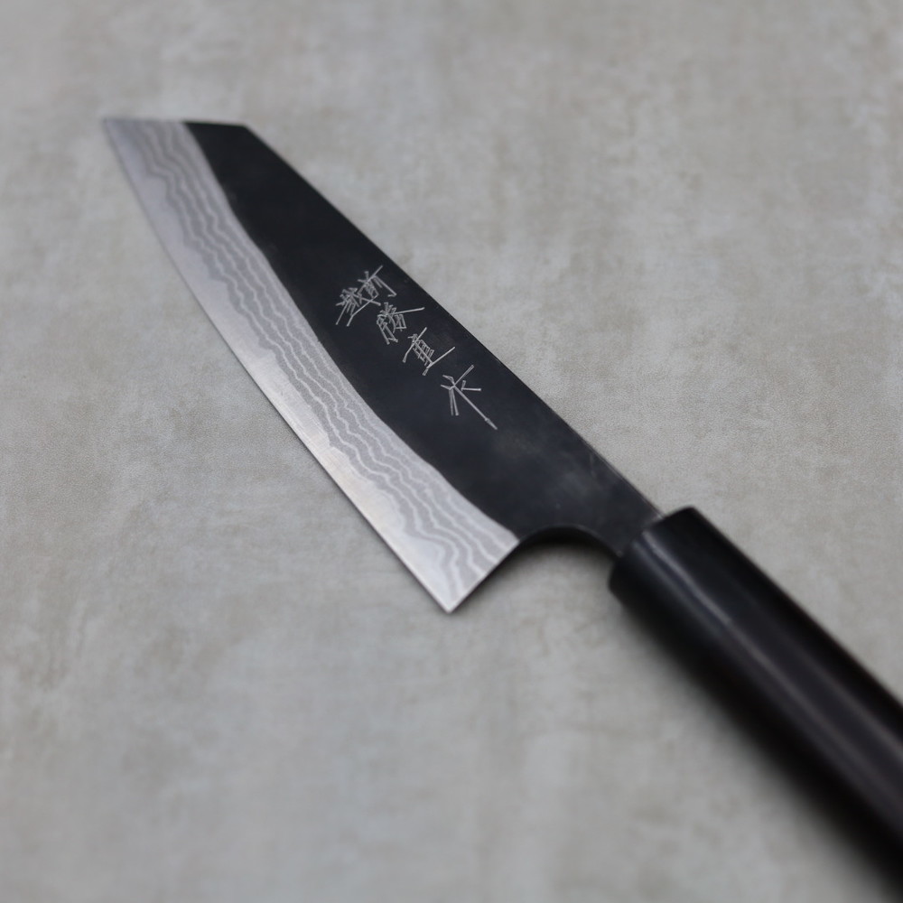 安立勝重文化包丁170mm 白紙鋼黑打墨流