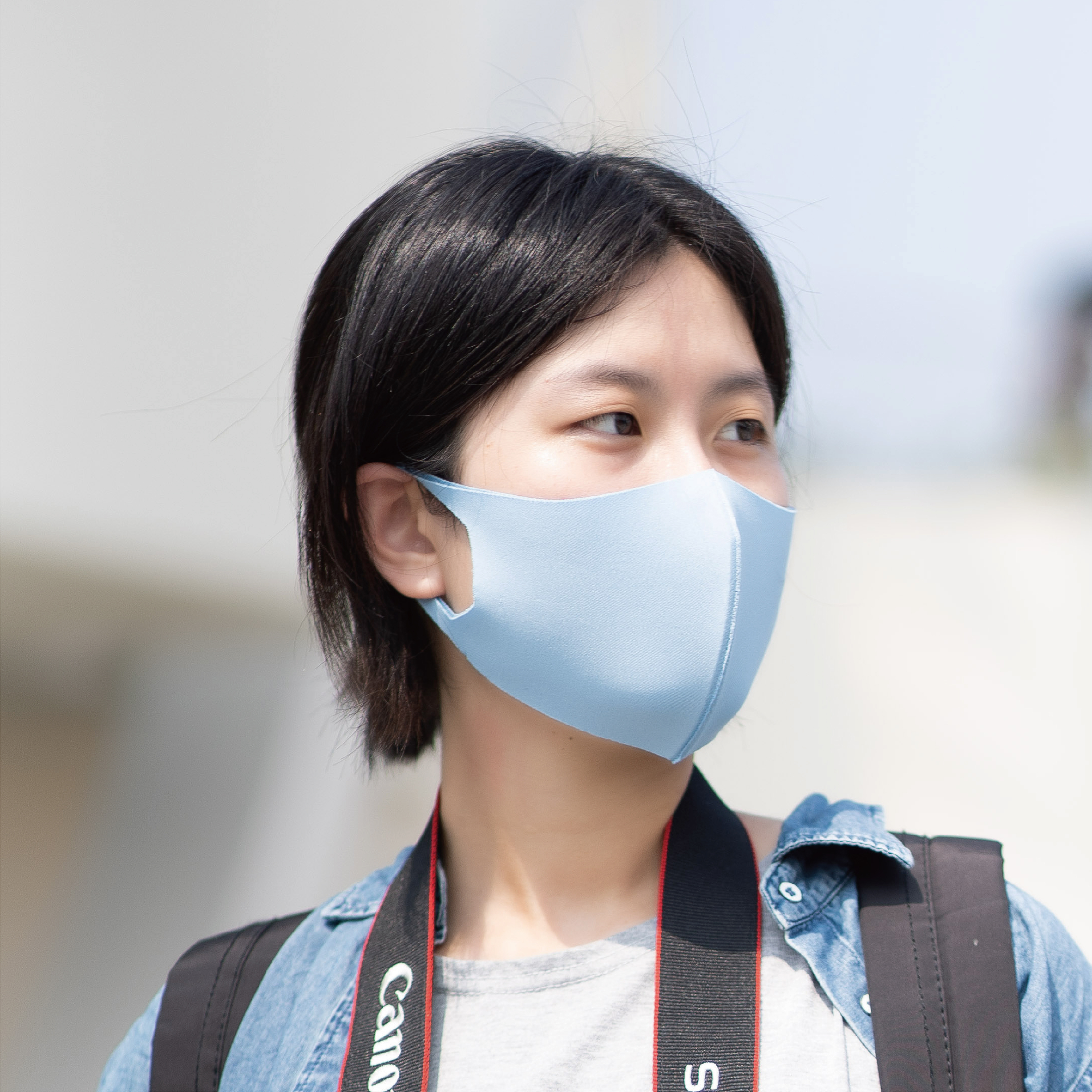 ｜天空藍｜舒適美-3D立體透氣抗菌口罩