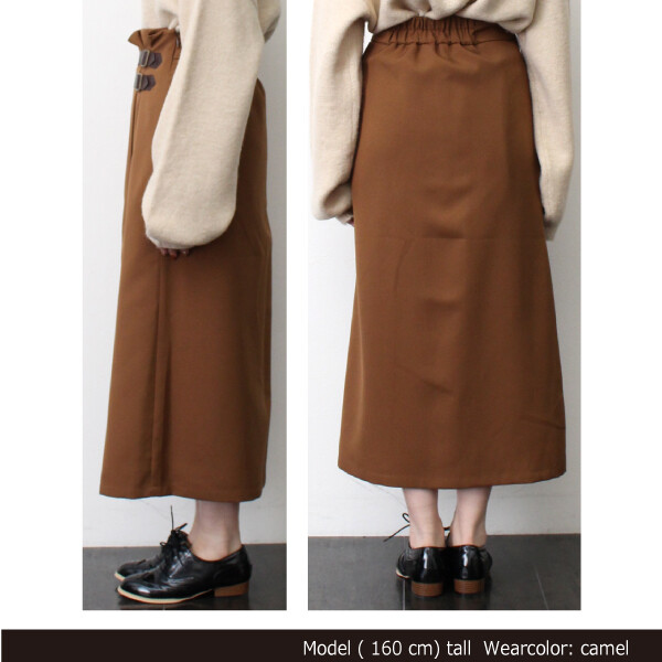 現貨｜[SALE] 日本雙帶扣中長裙(有橡筋)