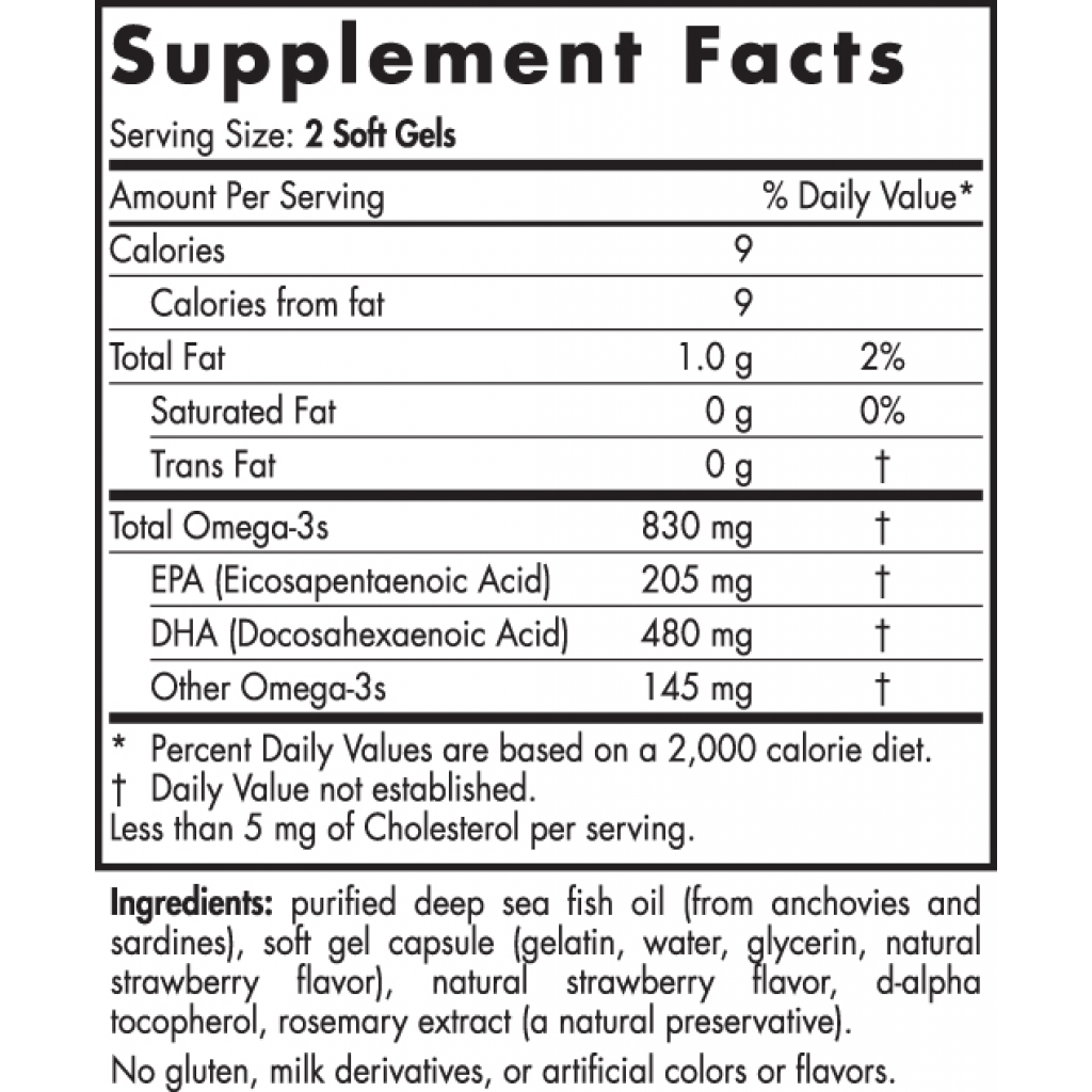 Nordic Natural ProDHA 挪威深海魚油 (500mg, 65%Ω3 – 10%EPA&50%DHA) (120 粒) (N010)