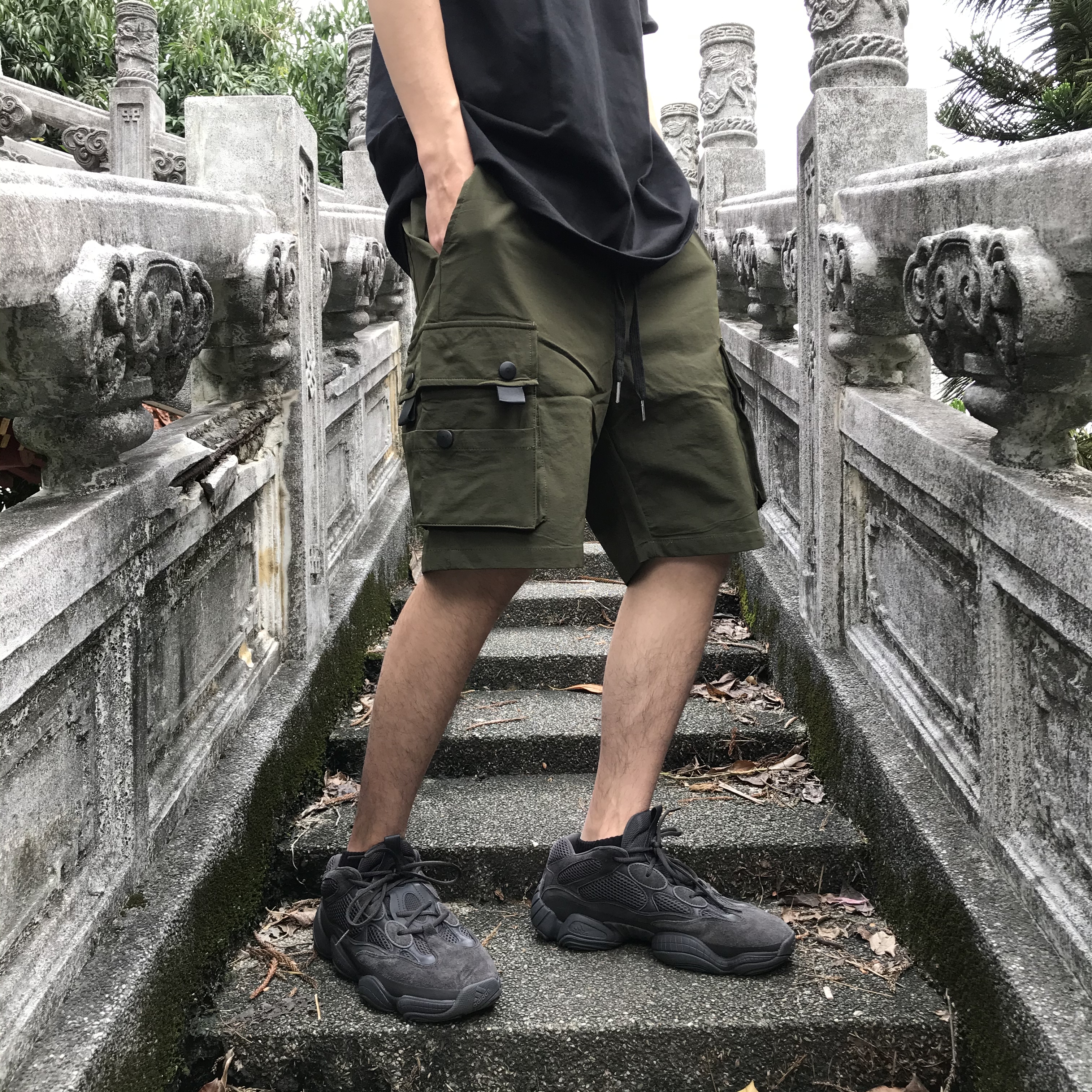 XCTRL 多口袋工裝短褲-綠