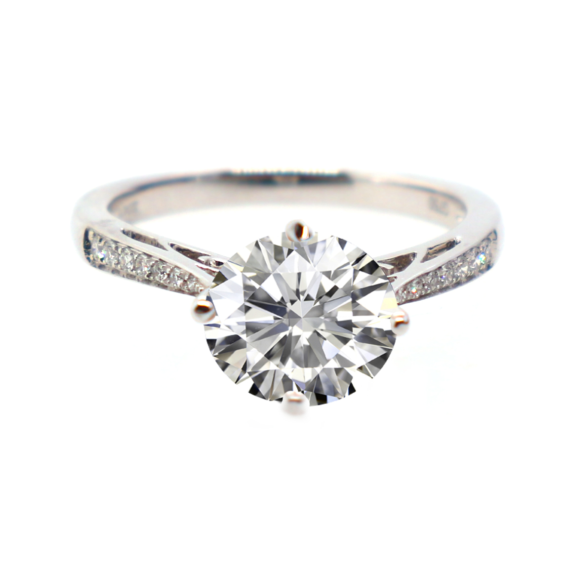 18K 白金天然鑽石戒指托(RS22RY16447)