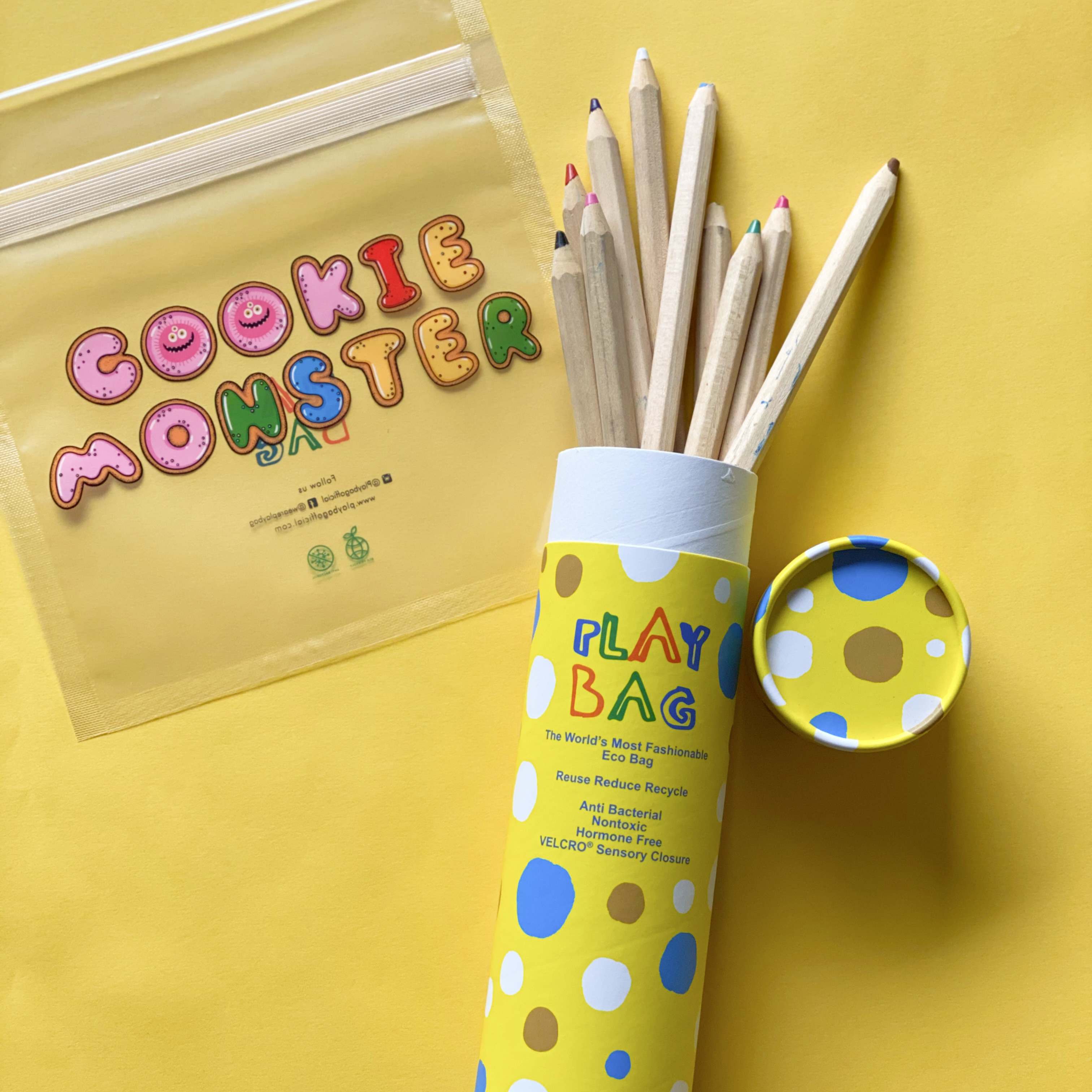 Cookie Monster 魔鬼氈抗菌環保袋 (小型) 10入