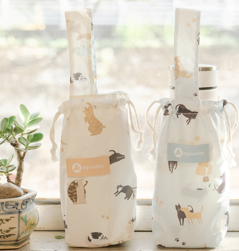 【浪浪好朋友】｜雙花色飲料提袋(SCPA浪貓公益款+相信動物) -冰霸杯不適用