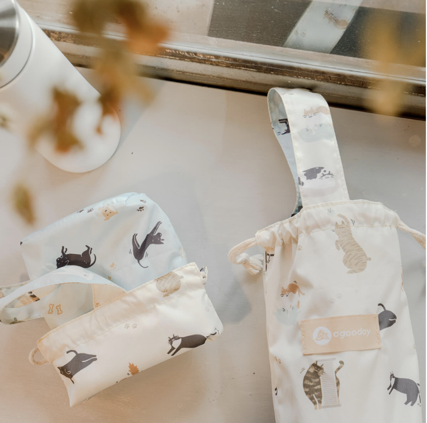 【浪浪好朋友】｜雙花色飲料提袋(SCPA浪貓公益款+相信動物) -冰霸杯不適用