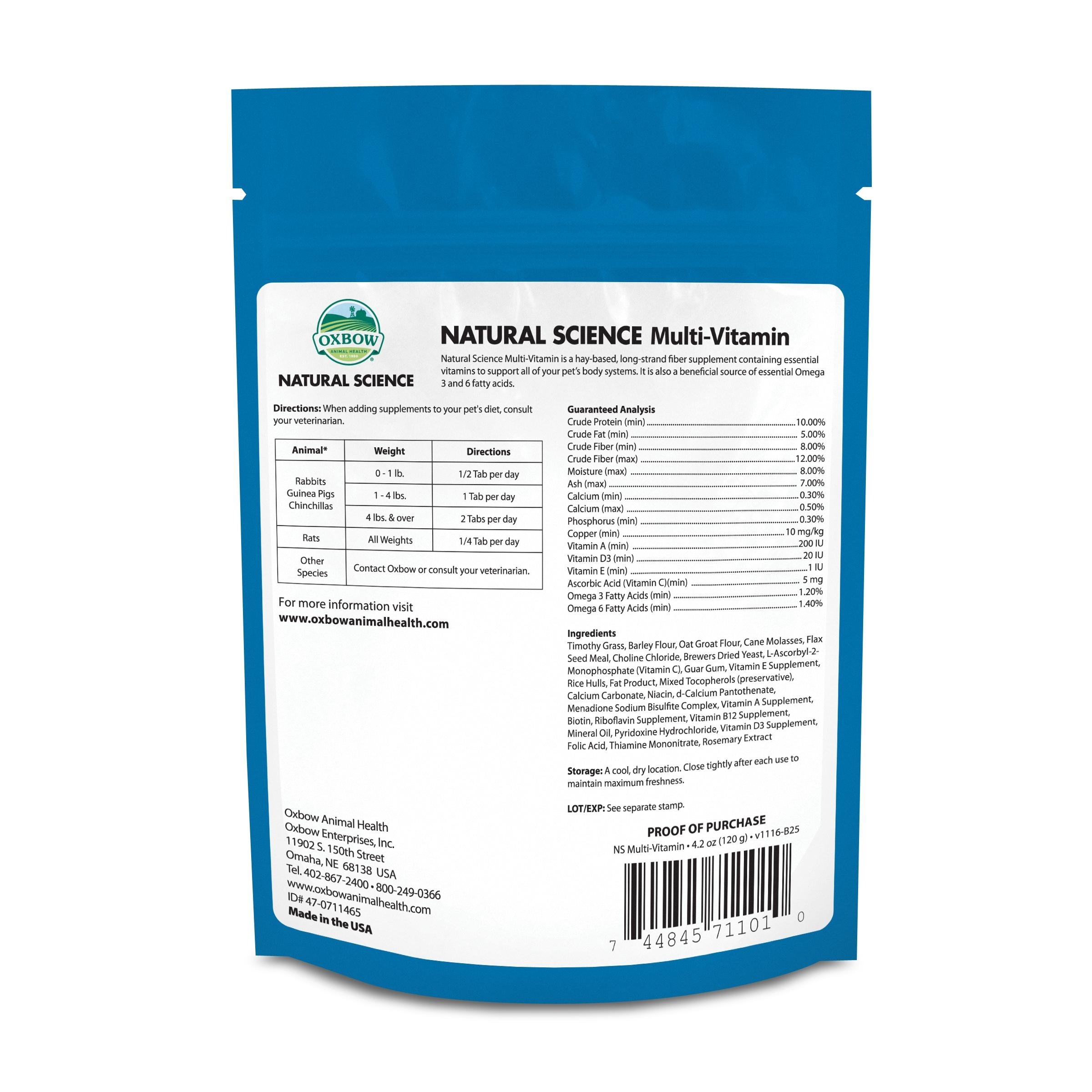 Oxbow NS 多種維他命補充劑 - 60片 (120g)