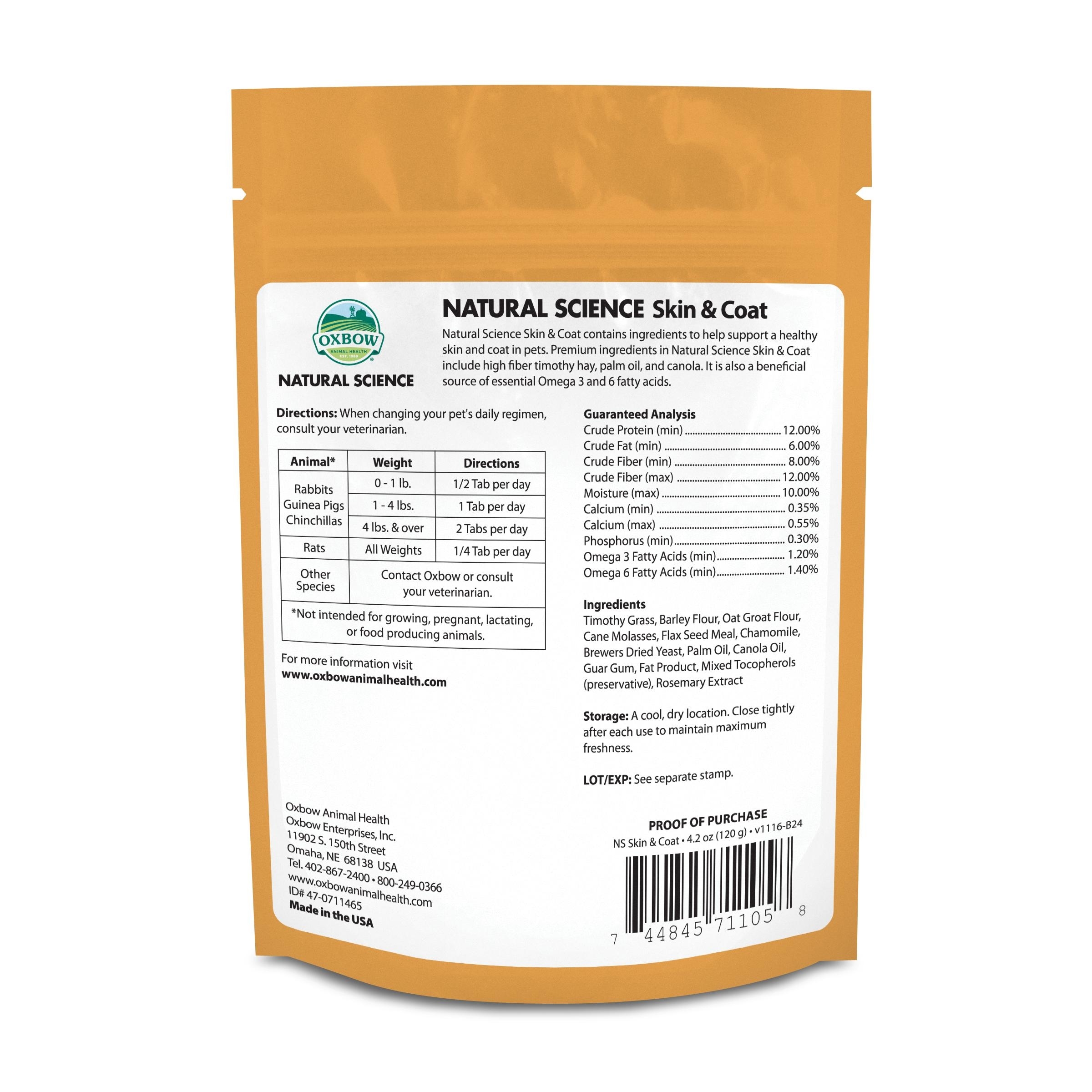Oxbow NS 皮毛補充劑 - 60片 (120g)