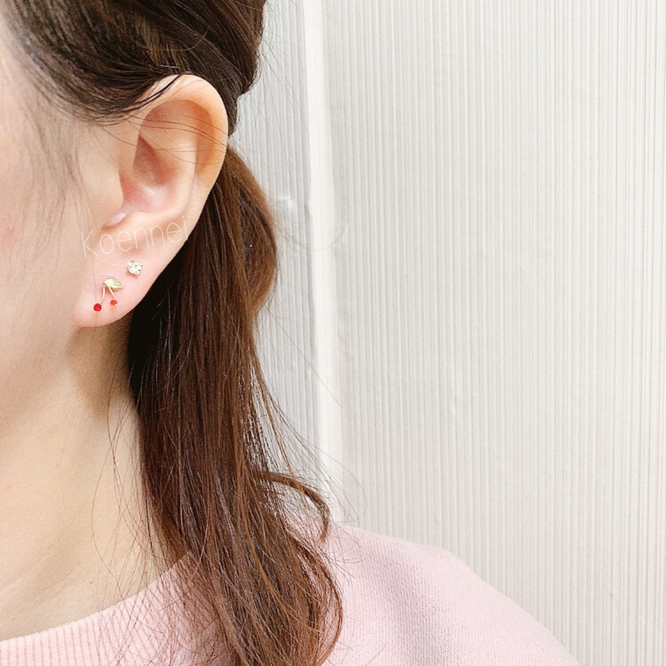 [日本制]Farbe 小車厘子耳環 (防敏感)