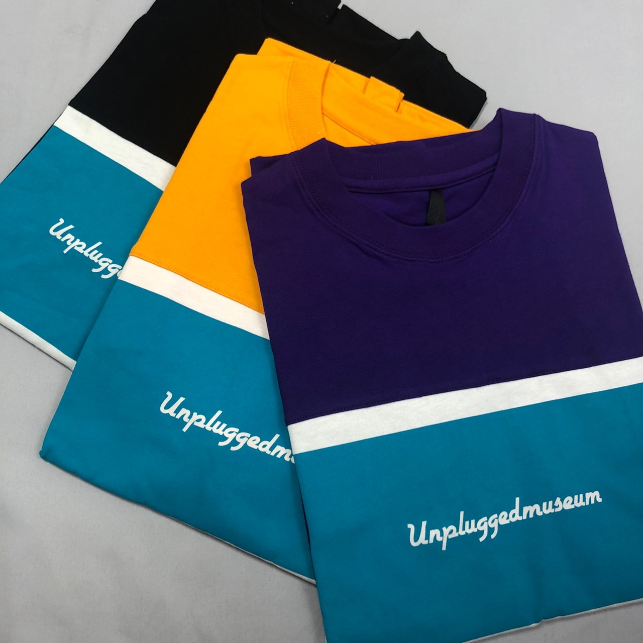 韓國 撞色 拼接 字體 寬鬆 短袖