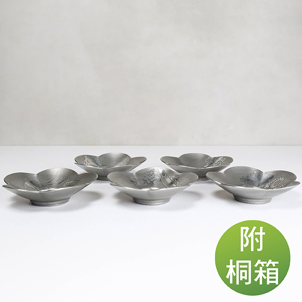 【大阪浪華】松竹梅菊蘭 花形茶托組