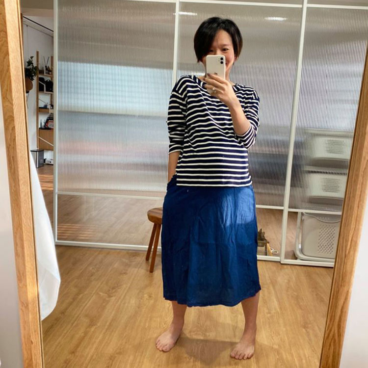 日日條紋九分袖上衣