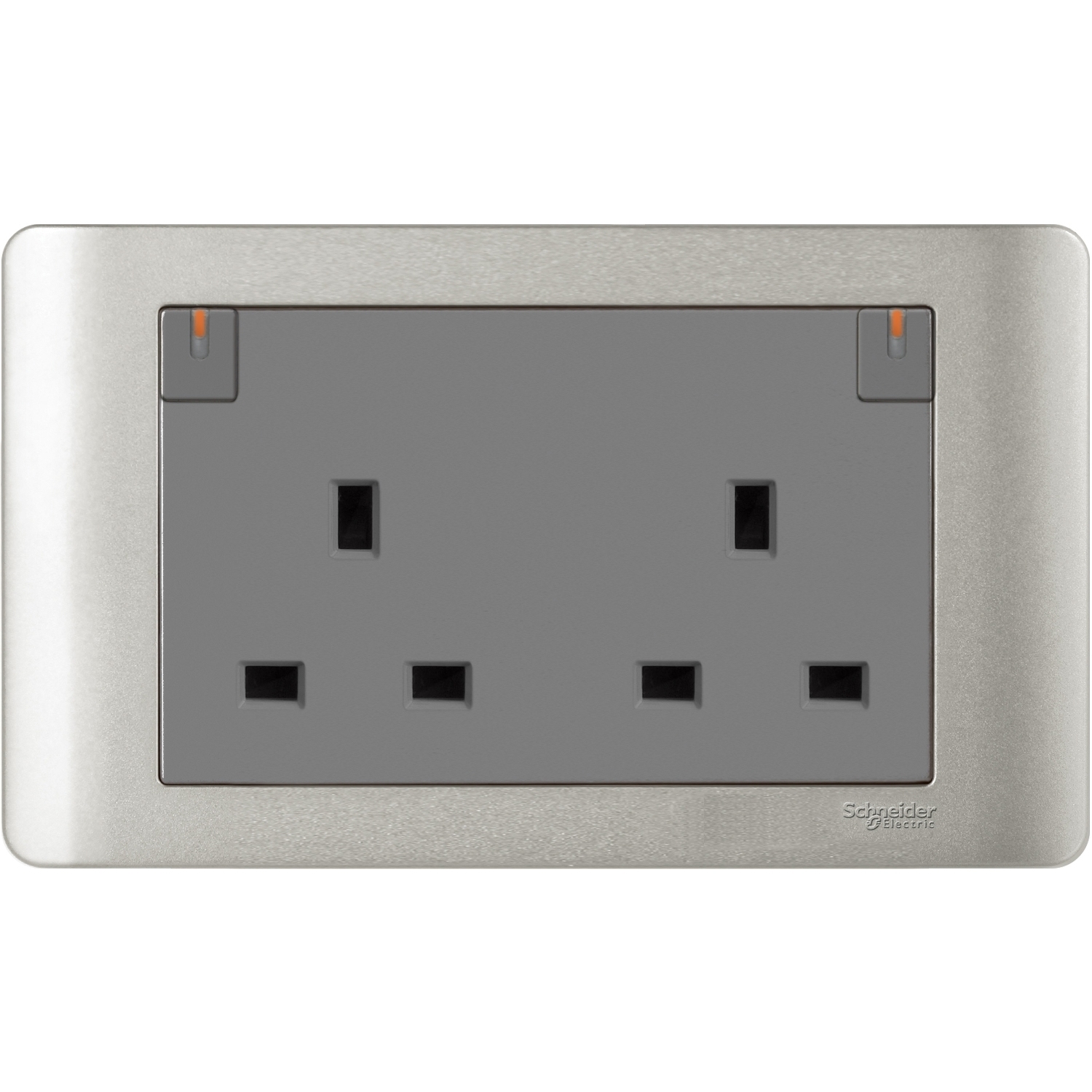 施耐德 E8000 睿雅 13A 兩位連保護門有掣插座連開關指示 E84T25