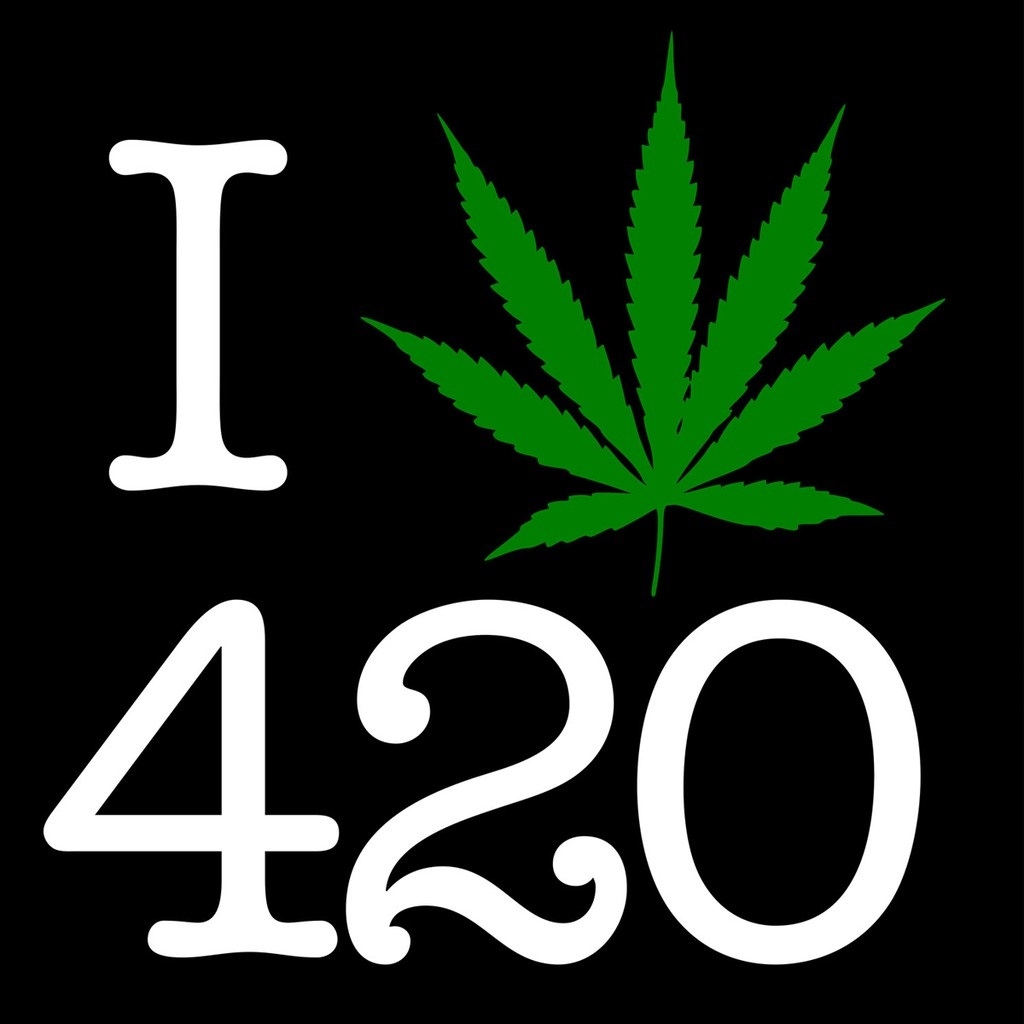 I LOVE 420 POT LEAF 純棉石頭T