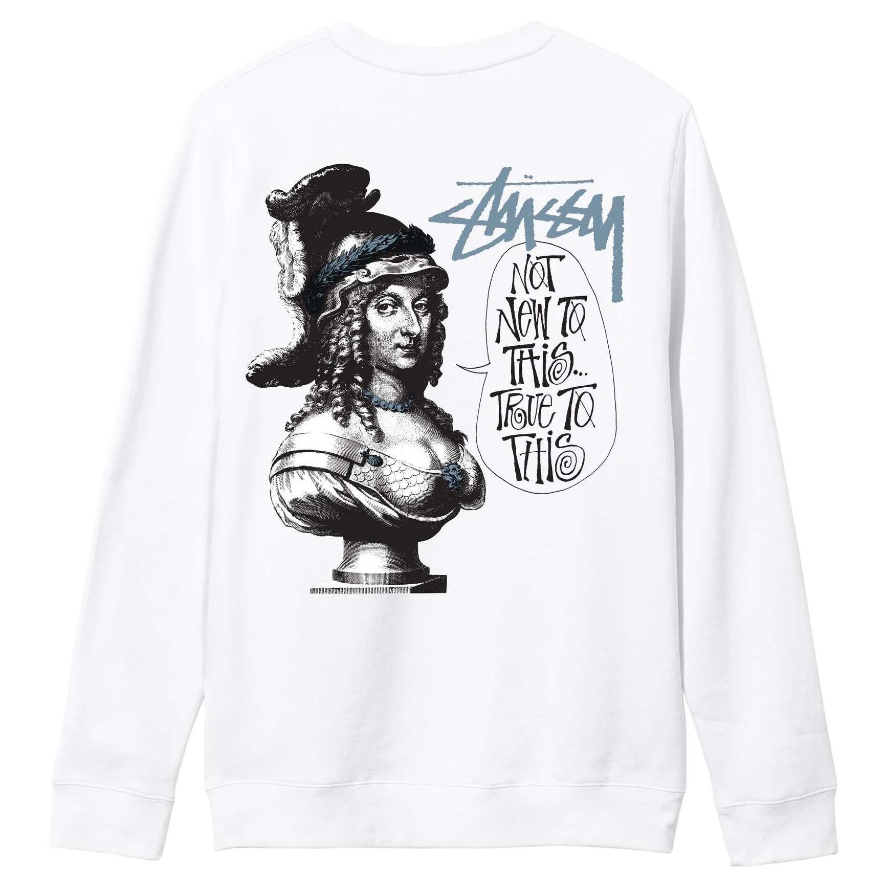 STÜSSY TRUE TO THIS CREW WHITE
