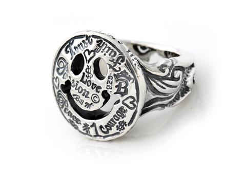 R462 大號塗鴉笑臉戒指