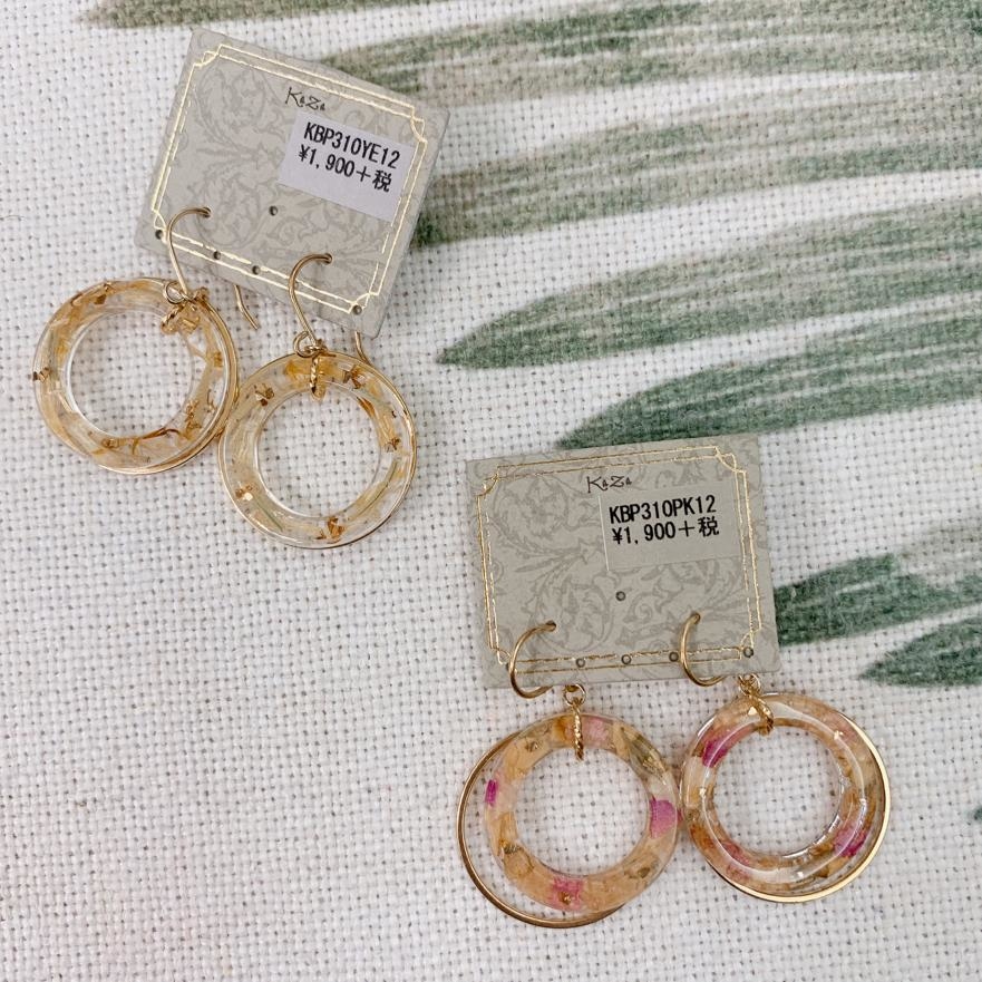 日本KAZA田園風乾花樹脂膠耳環