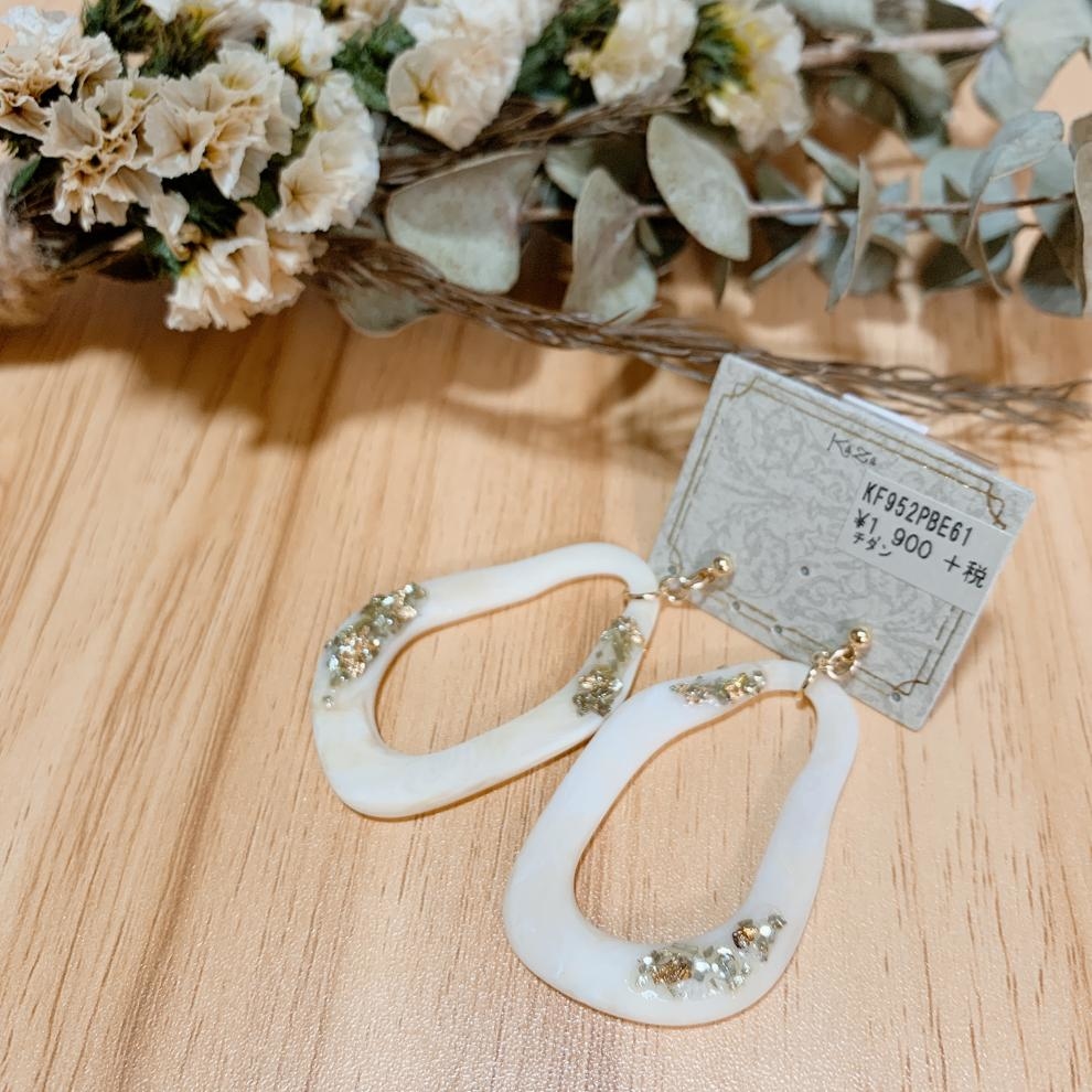 日本KAZA金箔樹脂幾何耳環