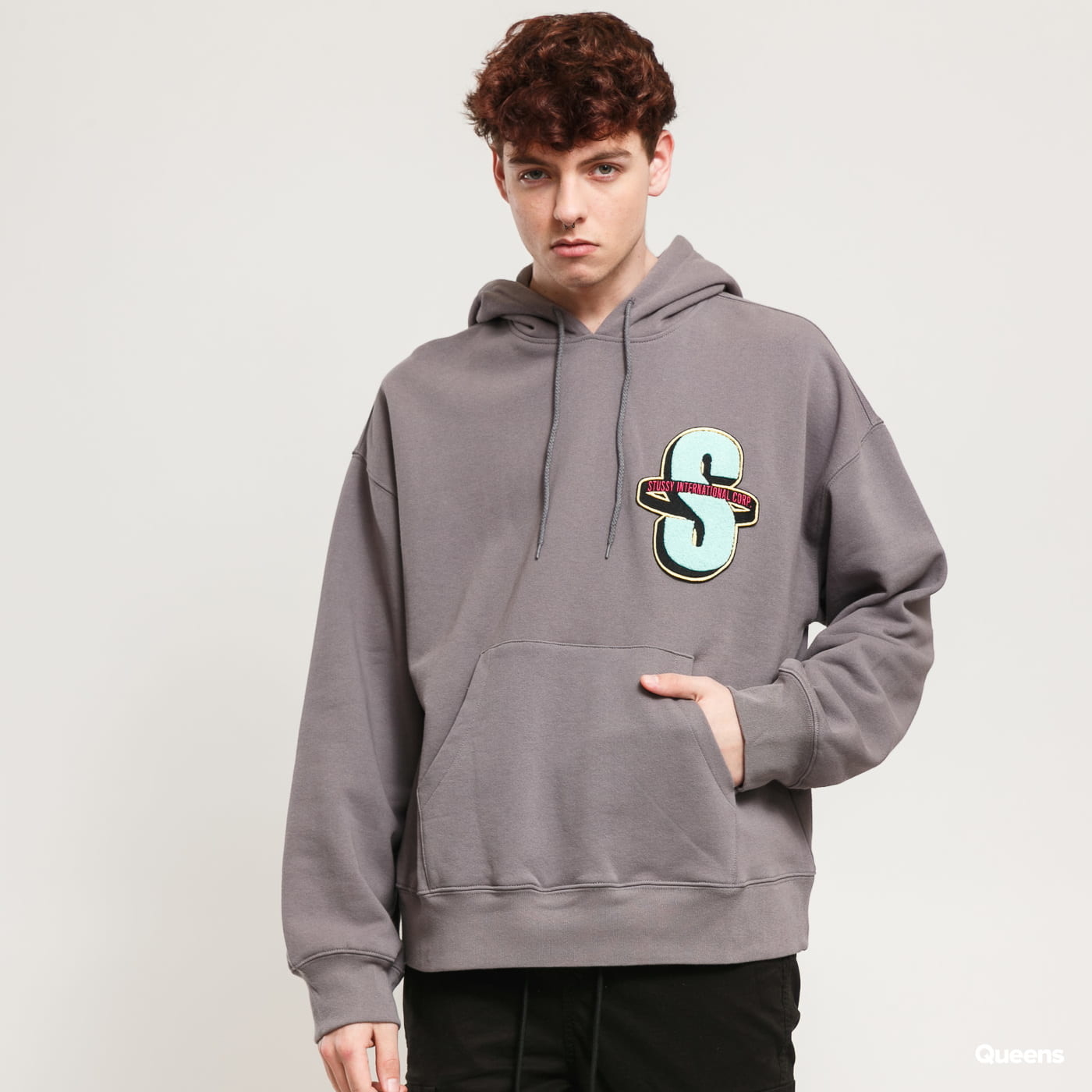[現貨] STUSSY S APP FLEECE HOOD GREY
