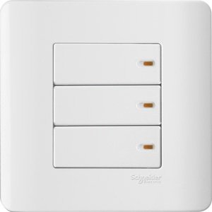 施耐德 E8000 睿雅 16AX 三位單控平觸開關掣連開關指示 E8433/1