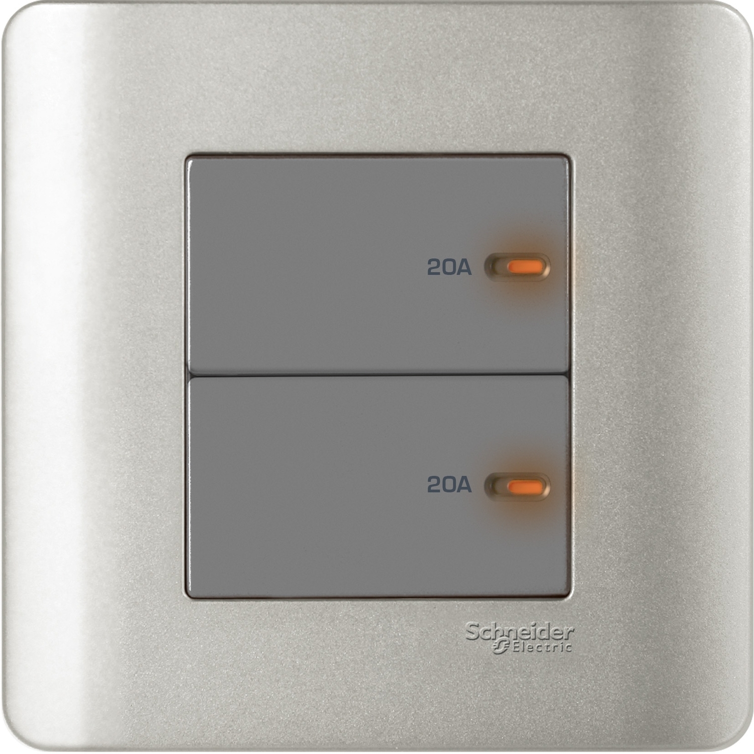 施耐德 E8000 睿雅 20A 兩位平觸雙極開關掣連指示燈 E8432D20