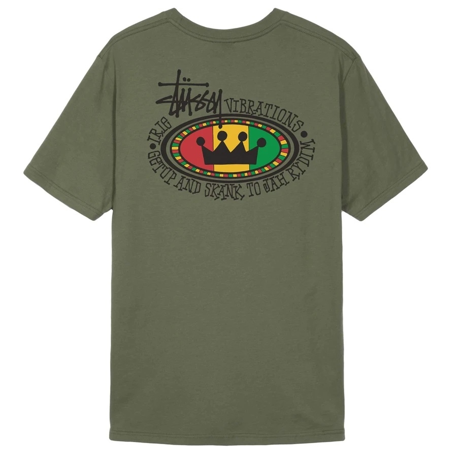 [現貨] STUSSY RASTA OVAL PIG. DYED TEE OLIVE