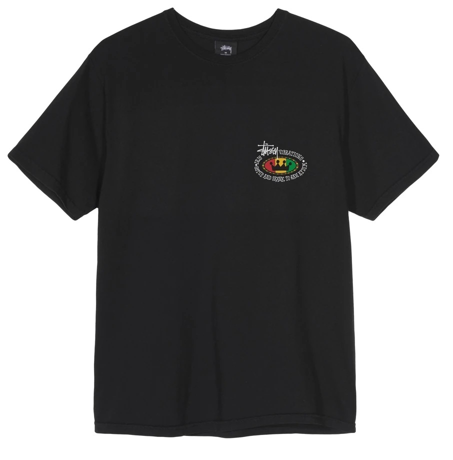 [現貨] STUSSY RASTA OVAL PIG. DYED TEE BLACK