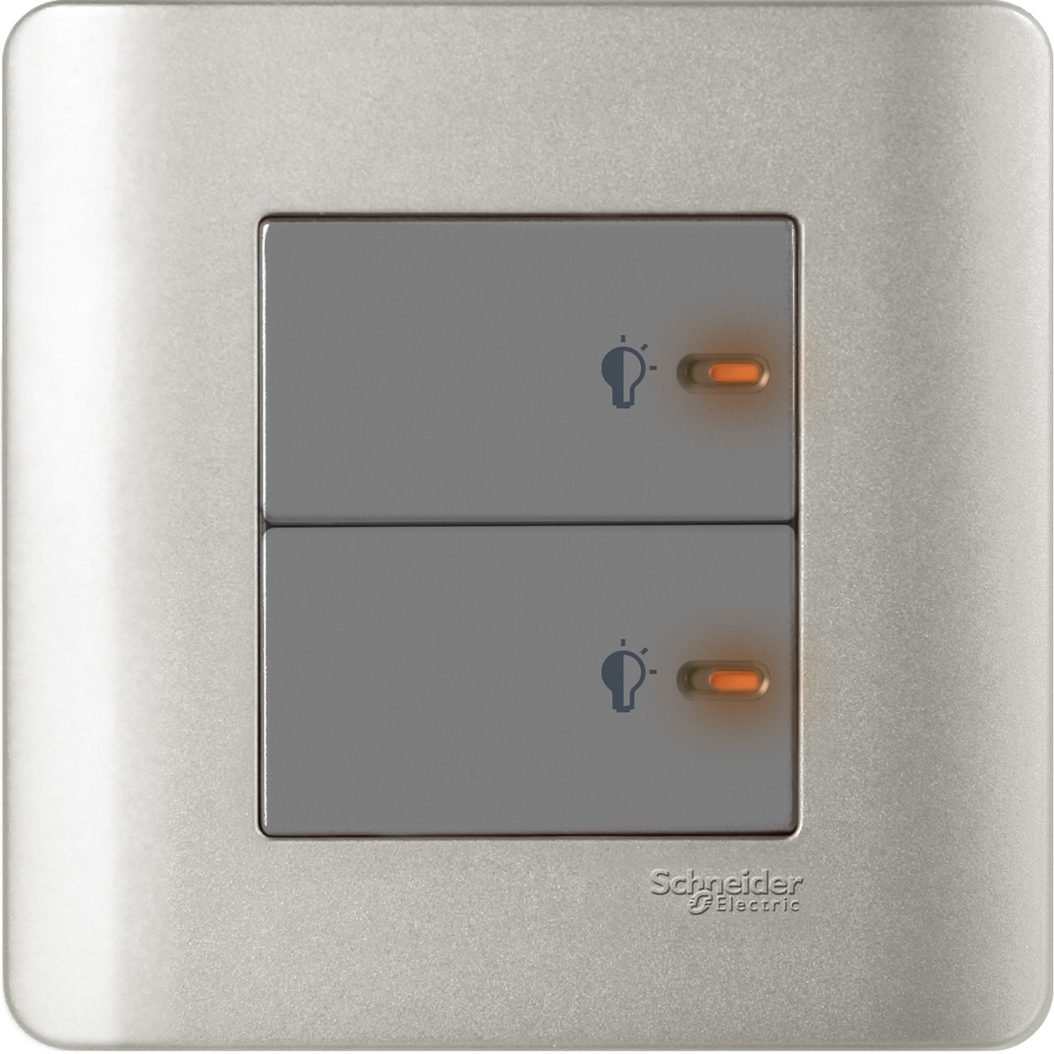 施耐德 E8000 睿雅 300VA 兩位50Hz平觸光暗掣連LED指示燈 E8432EPD3