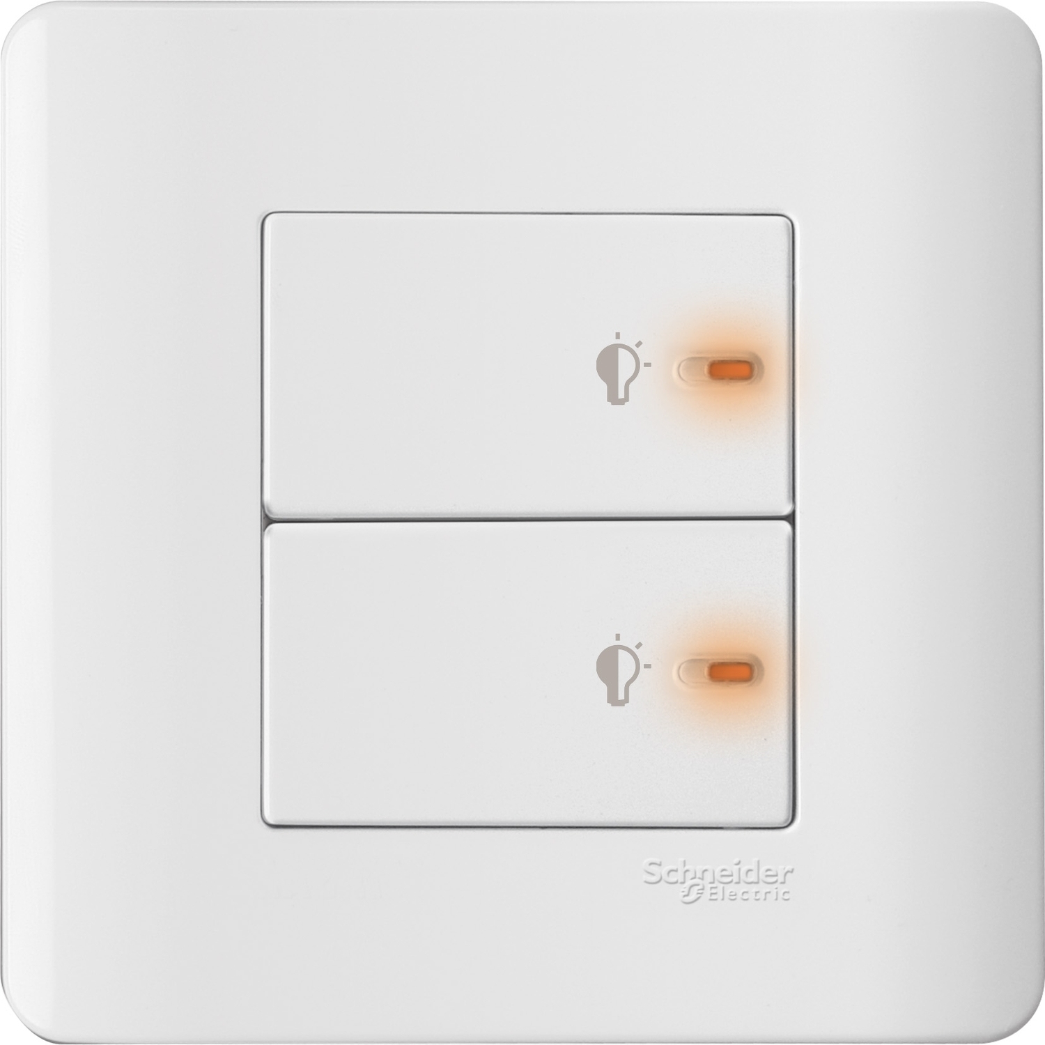 施耐德 E8000 睿雅 300VA 兩位50Hz平觸光暗掣連LED指示燈 E8432EPD3