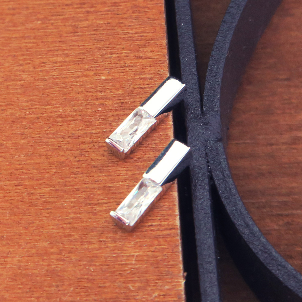 幸福水滴 純銀耳環 (白K金色款)