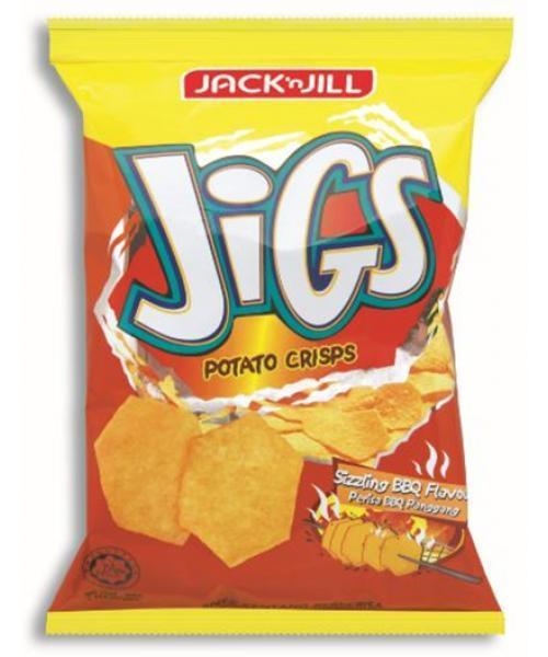 Jack N Jill Jigs Potato Crisps 70g 65g Sizzling Bbq 7879