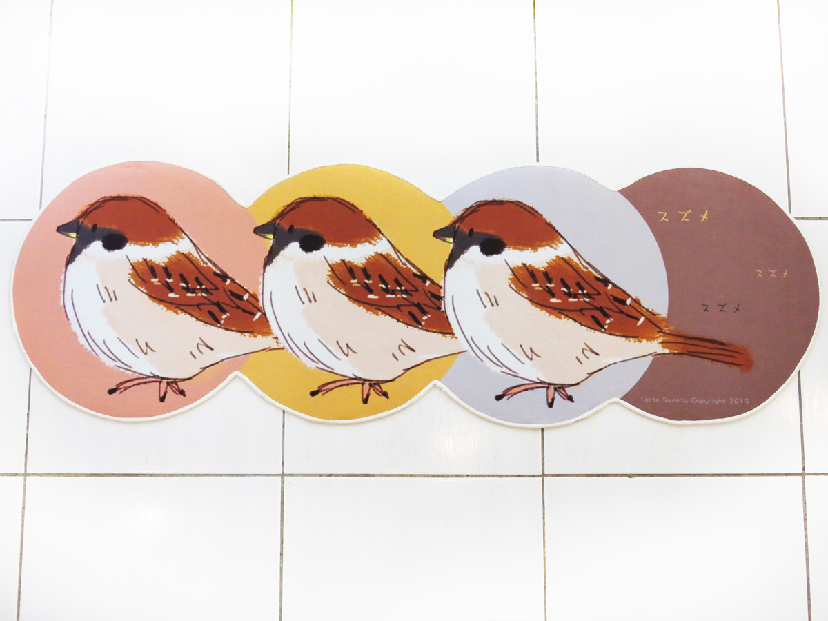 話語麻雀造型地墊